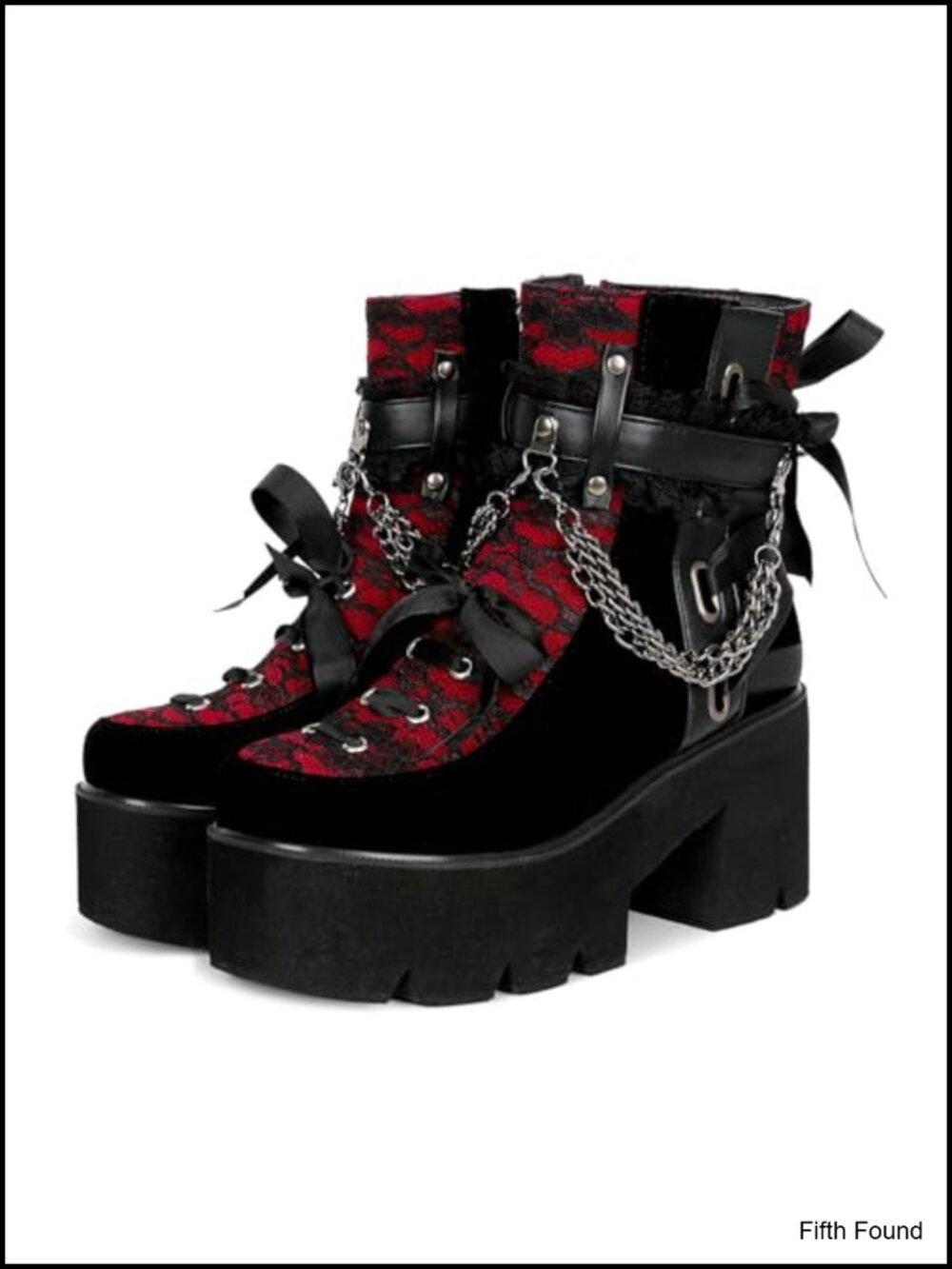 Womens Victorian Lace Platform Goth Ankle Boots Punk Combat Booties